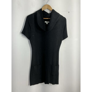 Girls NY & Co Medium Black sweater Dress Short Sleeve Cowl Neck